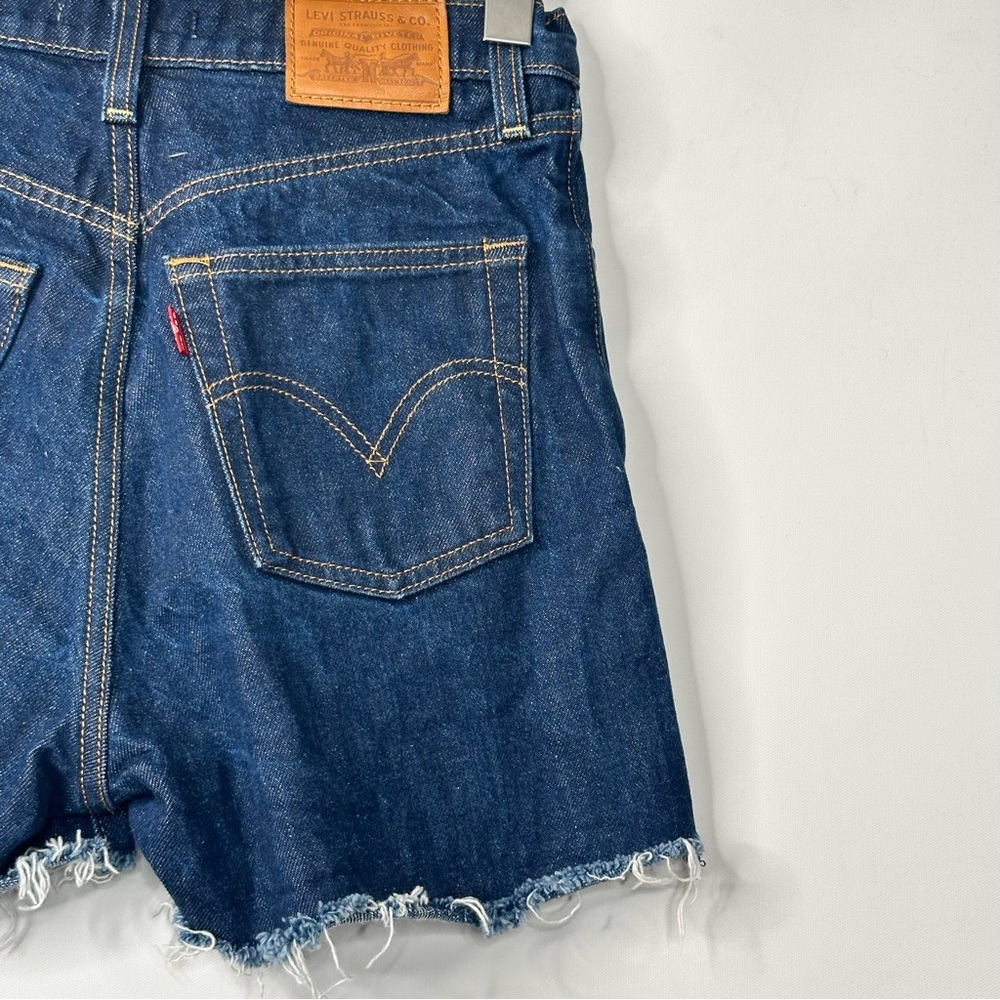 🔴 SOLD- Levi’s Ribcage High Rise Button Fly Cut Off Denim Shorts Distressed - Picture 5 of 11